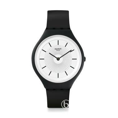 SWATCH Skinnoir Original Swiss Made Jam Tangan Pria White Black