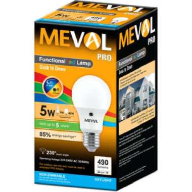 MEVAL Lampu LED Sensor Cahaya 11 watt 11w Light / Photo Sensor MEVAL Meval Putih 5 W