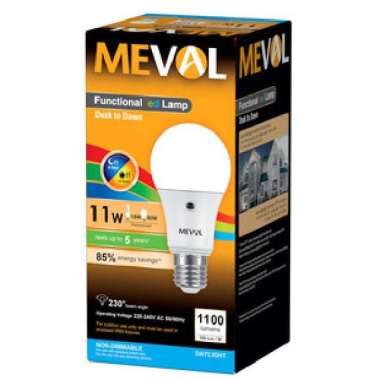 MEVAL Lampu LED Sensor Cahaya 11 watt 11w Light / Photo Sensor MEVAL Putih