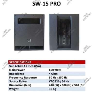 Subwoofer Aktif 15 Inch WISDOM SW 15 PRO SW15PRO SW15 PRO ORIGINAL