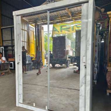 Lemari 2 Pintu Jumbo Sliding Eksklusif Full 18mm (Lapisan HPL)