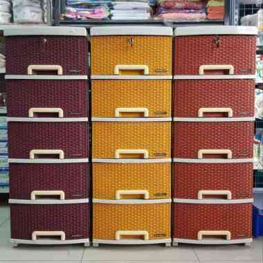 Rak Plastik 5 Susun Rotan Napolly / CONTAN BB 500.K1 (Promo Harga)