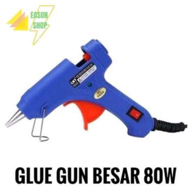 Alat Lem Tembak Besar 80 Watt + 2Pcs Lem Bakar Cair/Lem Lilin Multicolor