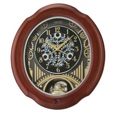 Jam Dinding Kayu Seiko Melodies QXM392 QXM392B Original