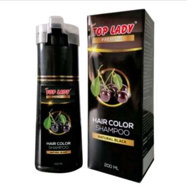 Top Lady Premium Hair Color Shampoo 200ml Pewarna Rambut Black