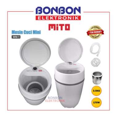 Mito Mesin Cuci 1 Tabung Mini Portable WM1 3.5 Kg