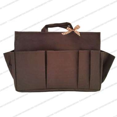 Zipper Bag In Bag Organizer Retsleting Penata Tas Hand Bag Zipper Large Coklat Coklat