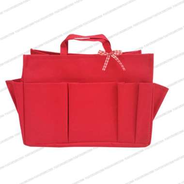 Zipper Bag In Bag Organizer Retsleting Penata Tas Hand Bag Zipper Large MerahMerah