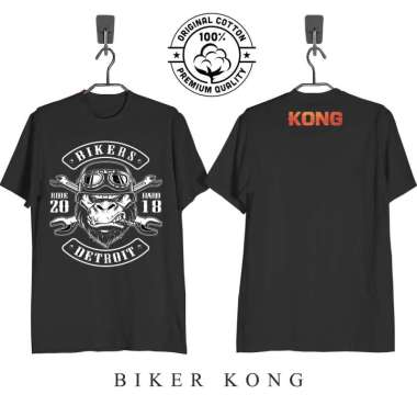 Kaos KING KONG GORILLA FANTASIA SKULL ISLAND BIKER KONG HITAM M