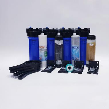 Elim 4 Housing Paket Filter Air for Sumur or Ledeng - Blue [10 Inch/ 5 Tahap] biru
