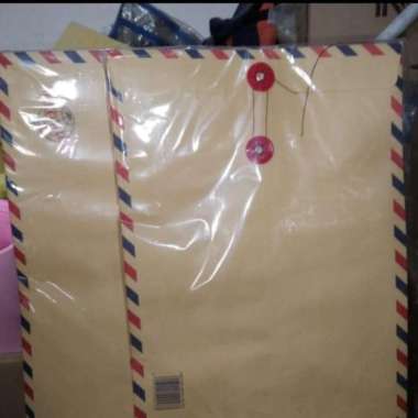 Amplop Tali Coklat Folio Airmail Isi 50 Pcs