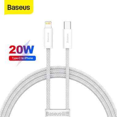 BASEUS KABEL DATA FAST CHARGE PD 20W DYNAMIC CABLE TYPE C TO IPHONE Putih