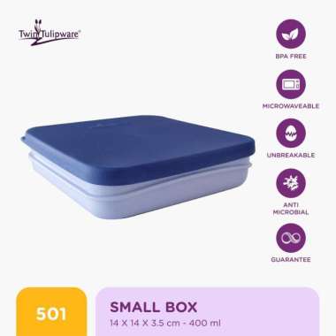 Kotak Makan Twin Tulipware Small Box 400 ML Blue Diamond
