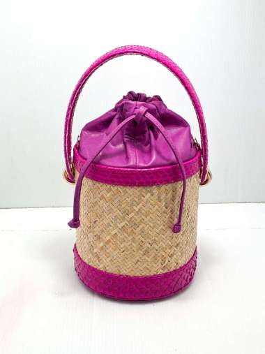 Hand Bag Wanita-Bag Lulu Lampit-Sling Bag-Tas Kulit Asli-Tikar-Anyam Fuchsia