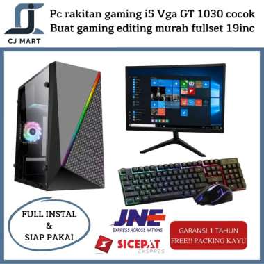 Pc rakitan gaming i5 Vga GT 1030 cocok Buat gaming editing murah fullset 19inc