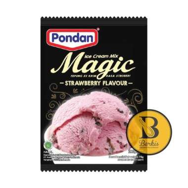 Pondan Magic Ice Cream Stroberi Sachet 75 Gr /Bubuk Es Krim Strawberry