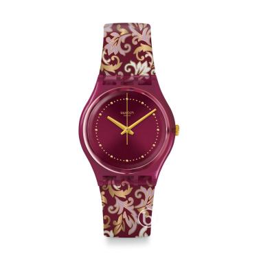Swatch Damask Swiss Made Jam Tangan Wanita [Original] Maroon Red