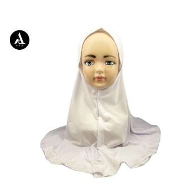 Artie | Hijab Instan Anak Bergo Tali Renda Dada Putih
