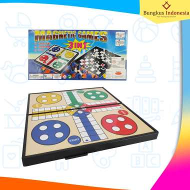 3in1 Board Game Magnet NEW / Chess / Checkers / Ludo / Catur