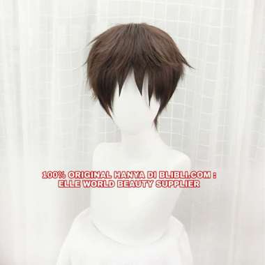 RAMBUT PALSU WIG ANIME COSPLAY WIG EREN JAEGER ATTACK ON TITAN WIG EREN YEAGER PENDEK COKLAT BROWN A