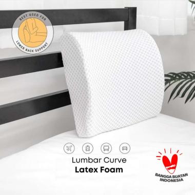 Vablo Lumbar Curve latex foam pillow - bantal senderan latex - wool knitting - with strapped