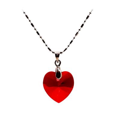 Swarovski Love Kalung Liontin Wanita - Merah Light Siam