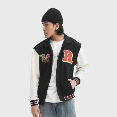 Roughneck VB016 Black Youth Eternal Varsity Jacket Black L