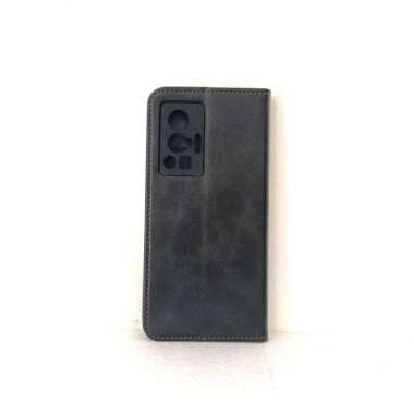 FLIP CASE KULIT VIVO X70 PRO FLIP COVER DOMPET KULIT ORIGINAL CASING Hitam