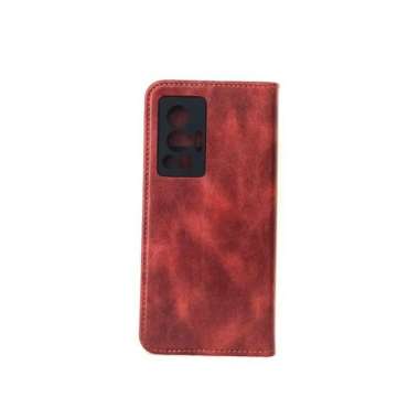 FLIP CASE KULIT VIVO X70 PRO FLIP COVER DOMPET KULIT ORIGINAL CASING Cokelat