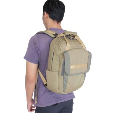 Consina Basel Tas Ransel Backpack Laptop 14inch USB Port Cordura Super Durable - Light Brown