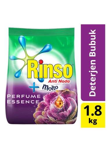 Promo Harga Rinso Anti Noda Deterjen Bubuk + Molto Purple Perfume Essence 1800 gr - Blibli