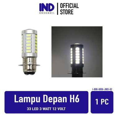 Lampu Depan-Utama H6 33 LED 3 Watt 12 Volt Super Terang Warna Putih Bisa Untuk Motor Matic-Bebek-Uni