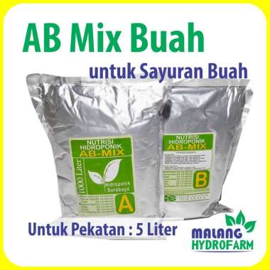 Pupuk AB Mix Buah untuk 1000 Liter / 5 L pekatan Hydroponik Surabaya bunga hidroponik pembungaan kol