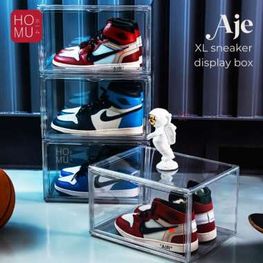 HOMU AJ Shoe Box Kotak Display Penyimpanan Sepatu Transparan Akrilik Premium Acrylic Durable Shoes D