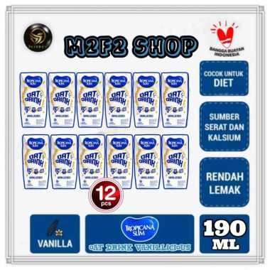 Tropicana Slim Oat Drink Vanillicious Sereal Vanilla - 190 ml (Kemasan 12 Pcs)