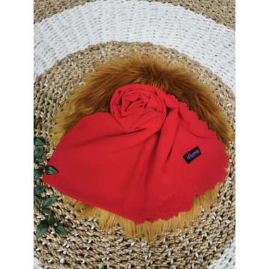 Milyarda Hijab Pashmina Lasercut Bahan Diamond 180x75 Hijab Pasmina Laser rs.co merah