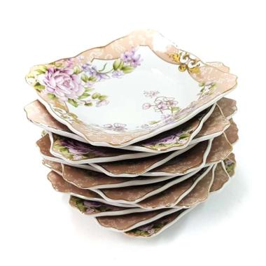 Vicenza B423 Motif Magnolia Piring Kecil [1 Lusin] Putih
