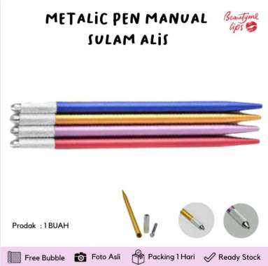 METALIC PEN MANUAL SULAM ALIS / eyebrow embodiery / pulpen sulam latih