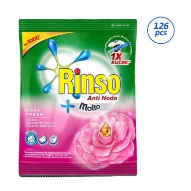 Promo Harga RINSO Anti Noda Deterjen Bubuk + Molto Pink Rose Fresh 44 gr - Blibli