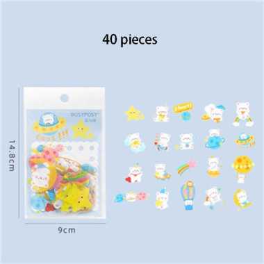 MOMO stiker 2d momo stiker dekorasi scrapbook motif korea lucu sticker kelinci cute transparant anti