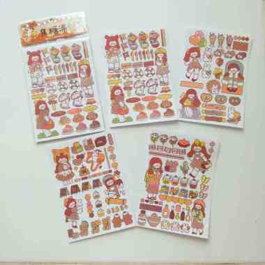 MOMO stiker 2d momo stiker dekorasi scrapbook motif korea lucu sticker kelinci cute transparant anti