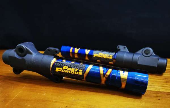 Shock tabung blue twotone depan BEAT