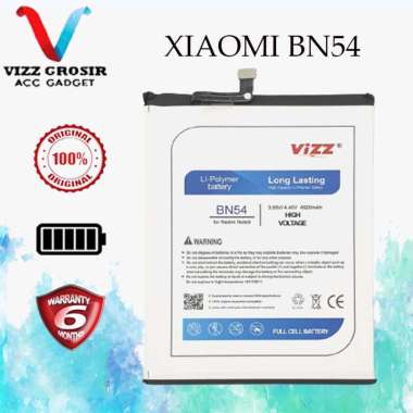 Baterai Vizz Xiaomi BN54 Batre Redmi Note 9 Original
