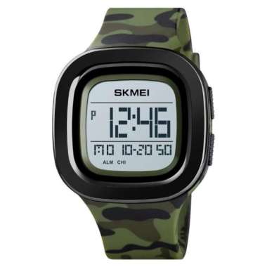 Jam Tangan SKMEI 1580 Original Pria Digital Sport Rubber Tahan Air CAMO GREEN