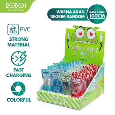 KABEL ROBOT RT-CD100 ANDROID MICRO USB 1M WARNA WARNI SATUAN
