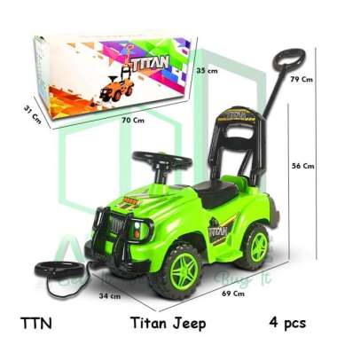 TTN Jeep Mobil Mobilan Duduk Dorong Bisa Dinaiki Dinaikin Mainan Anak - Orange BEST SELLER Multicolo