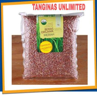 Beras Merah Organik - Beras Lingkar Organik - Beras Merah Diet - Kemasan Vakum 1 Kg Vakum Bagus