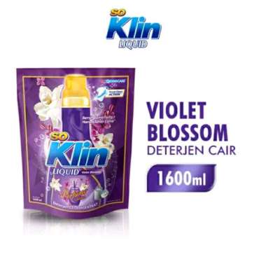 Promo Harga So Klin Liquid Detergent + Anti Bacterial Violet Blossom 1600 ml - Blibli