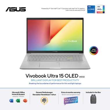 NOTEBOOK ASUS K513EA-OLED352 i3-1115G4 4GB 512GB OLED FHD WIN11+OHS2021 SILVER