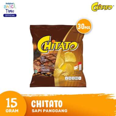 Promo Harga CHITATO Snack Potato Chips Sapi Panggang Beef Barbeque 15 gr - Blibli